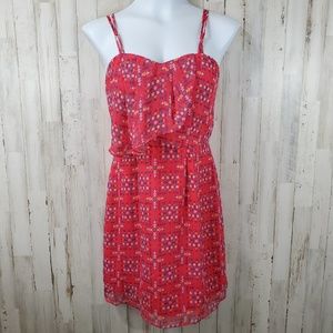 5/$25 BCBGeneration Womens Dress 2 Red Teaberry Bodice Ruffle Spaghetti Strap J6
